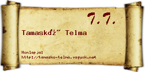 Tamaskó Telma névjegykártya